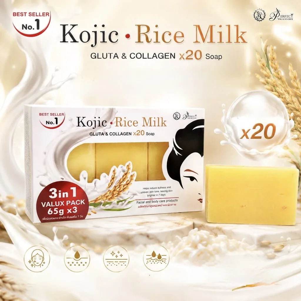 Kojic • Rice Milk Gluta & Collagen x20 Soap
